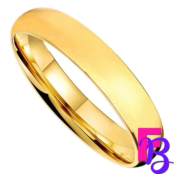 *NEW!* 4MM 14K Gold Tungsten Wedding Band - Picture 5 of 8